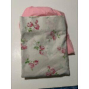 Twin Sheets Fitted Pink and Flat Pink Roses Vintage 1960's-70's